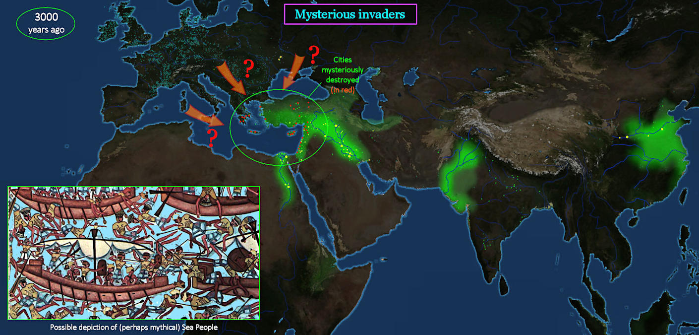 Bronze-Age collapse, 1000 BC map